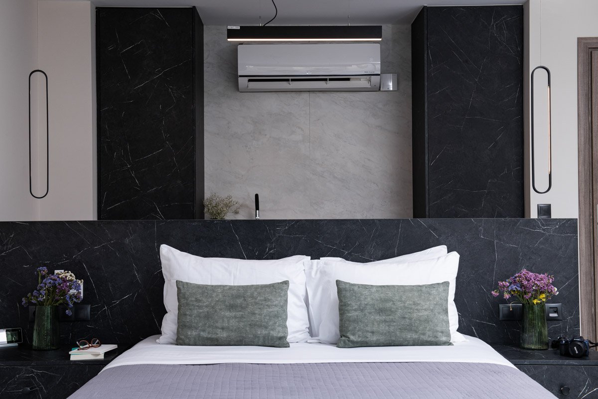 Enattica Suites, comfortable room with double bed